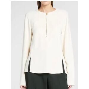 Stella McCartney Iconic Zip Detail Top in Gesso Cream IT 36 US XS